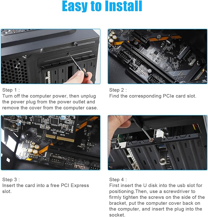 PCIe USB 3.2/3.1 Gen 2 Card 8 Ports Type-A USB C PCIe Card 10Gbps PC Internal hub for Windows 7/8/10 Linux and MacPro 4.1/5.1