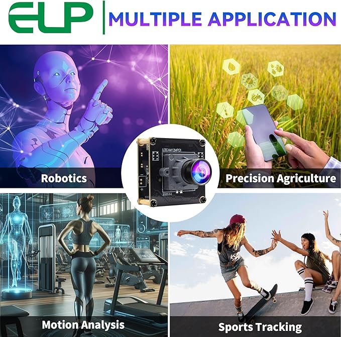 ELP High Speed USB3.0 Camera Module 1080P/230fps 4K/60fps 12MP/30fps Mini UVC USB3.0/2.0 Lightburn Cameras for Windows Linux Mac Pi Wide Angle 88°(H) IMX577 Webcam Board for PC Jetson Nano