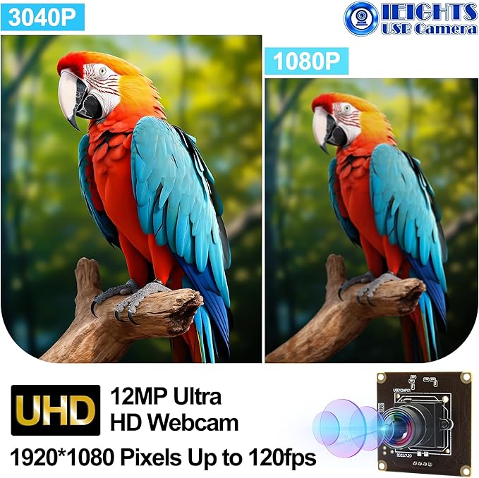 120fps USB Camera Module Wide Angle 100degree Low Distortion Lens Webcam Board for Laptop 11.6mp Lightburn CAMERA Mini UVC USB2.0 High Speed PC CaM Industrial USB Security Webcamera for Computer