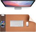 3-in-1 Eco Cork Wireless Charging Mouse Pad Dual-Sided Fast Charge Mouse Mat Extra Large Waterproof Office &amp Makeup Desk Protector Qi-Certified Desk Pad for iPhone/Samsung/AirPods