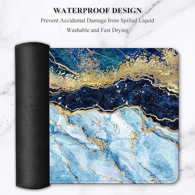 LATEEFAH Large Mouse Pad and Keyboard Wrist Rest Desk Pad for Keyboard and Mouse Extended Gaming Mouse Pad with Wrist Support Waterproof Non-Slip Desk Mouse Mat for Office Home