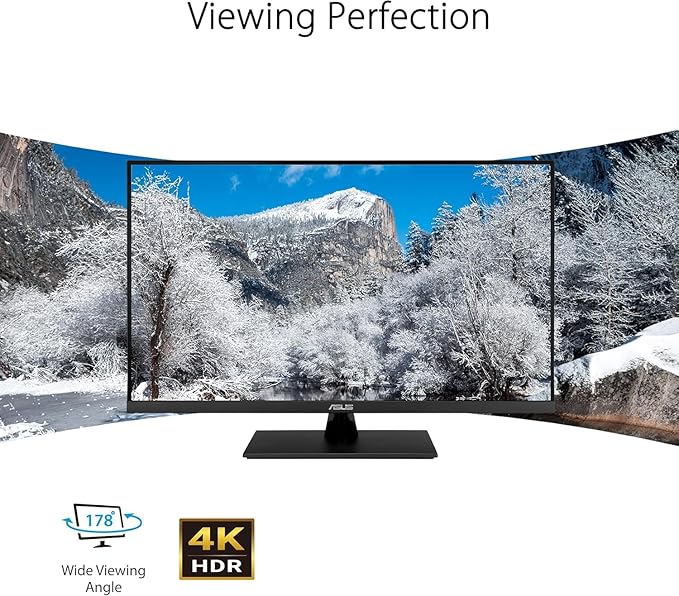 ASUS 31.5 4K HDR Monitor - UHD (3840 x 2160) 99% sRGB HDR-10 Adaptive-Sync Speakers Flicker Free Eye Care - Blue Light Filter DisplayPort &amp 2 x HDMI Tilt Adjustment Wall Mountable Black