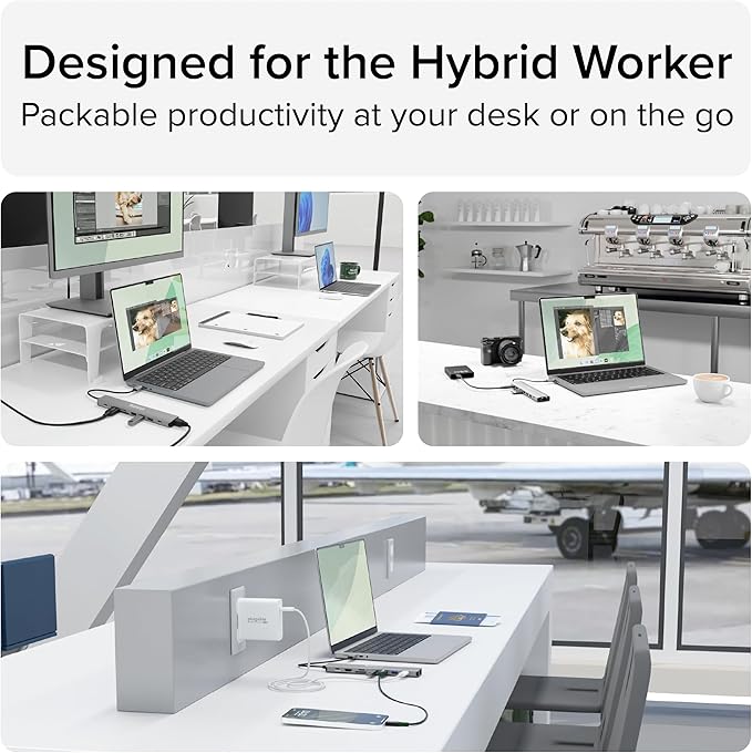 Plugable USB C Hub Multiport Adapter: 9-in-1 with 140W PD Charging 4K 60Hz HDMI 10Gbps Data Transfer Gigabit Ethernet SD for USBC USB4 Thunderbolt MacBook Windows Chromebook (USBC-9IN1E)