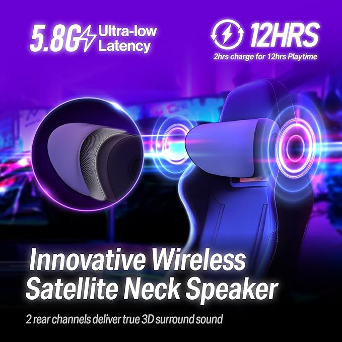 OXS Thunder Pro+ Gaming Soundbar with Wireless Satellite Neck Speaker 7.1.2 Dolby Atmos Surround Sound System Built-in Woofer App Customization RGB Effects 3 Pro Gamer Modes Sleek Toggle Design
