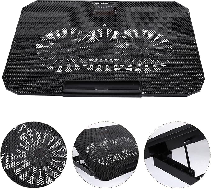 Practical Laptop Radiator Cooling Stand for Notebooks Portable Laptop Cooler with Dissipation Quiet Design for Gaming and Work Use Lightweight Black Riser