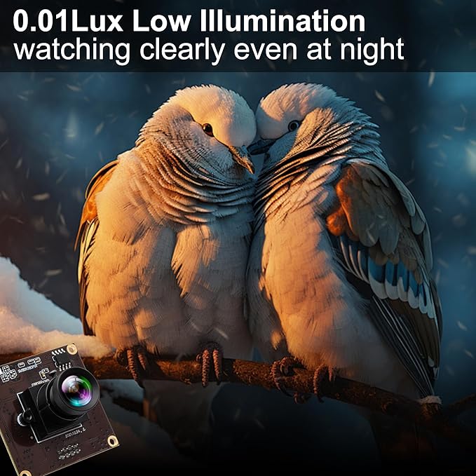 1080P USB3.0 High Speed 50fps USB Camera Module 0.01Lux Low Illumination Webcam with 53° No Distortion Lens Plug &amp Play for 3D Printer Industrial Inspection &amp Microscope