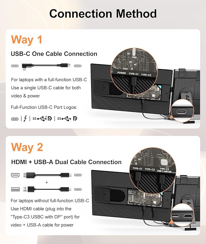 15.6 Laptop Screen Extender Ultra-Slim FHD 1080P Portable Monitor Detachable Dual Monitor Travel &amp Remote Work Plug and Play for 13-17.3 Laptops for Windows/Mac/Android/Chrome