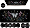 Ergonomic Keyboard Wrist Rest &amp Mouse Pad Wrist Rest SetXL Gaming Desk Mat 31.5x 11.8Non-Slip BaseMemory FoamEasy Typing Pain Relief for Office &amp HomeSilver Butterfly with Flowers