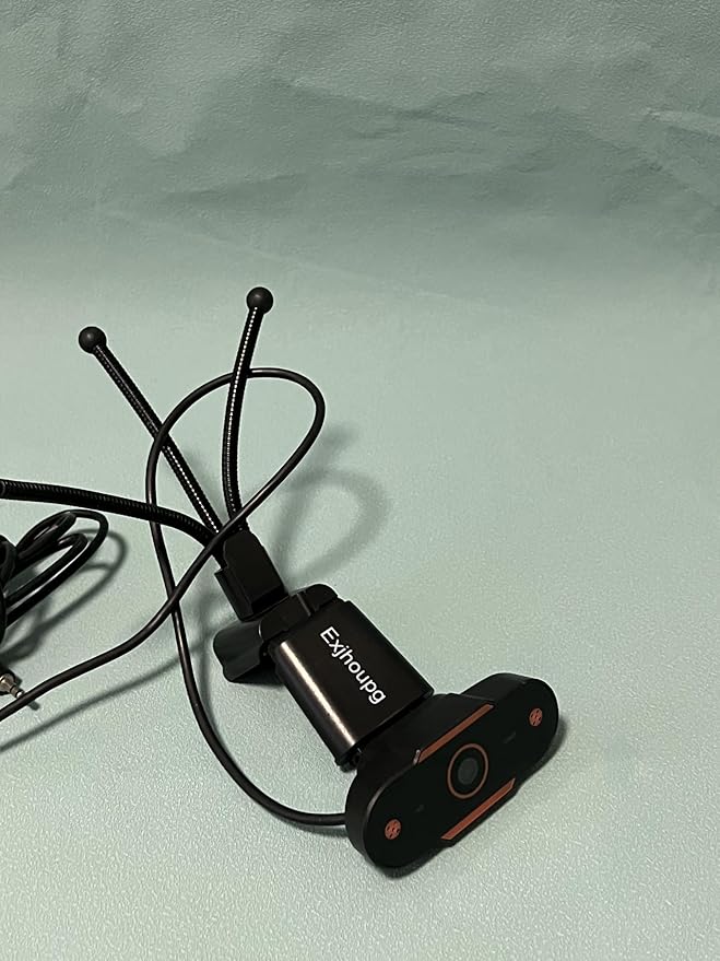 Exjhoupg Webcams with Tripod Stand Widescreen USB Computer Camera Streaming Mic Web cam for Online Calling/Conferencing