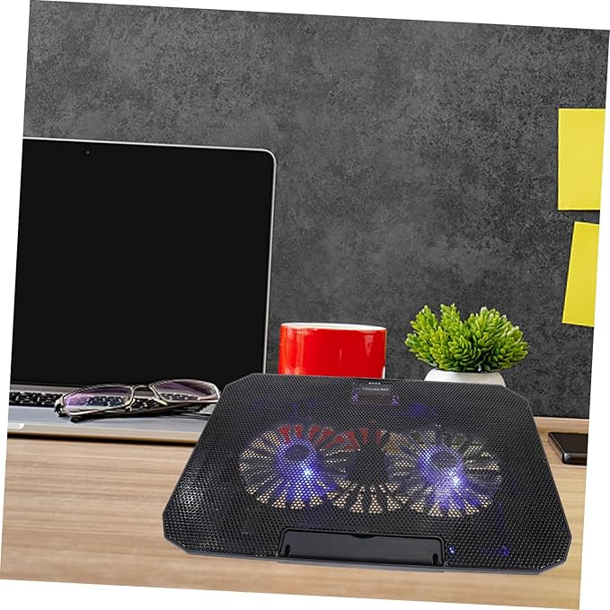 Gadpiparty 14-15.6in Laptop Radiator Cooler CPU Stand Large Metal Mesh Powered Laptop Cooler Stand for Gaming Quiet Design