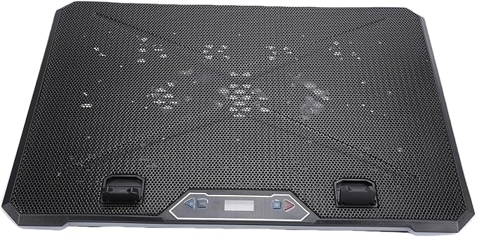 Laptop Cooling Pad RGB 10 Lighting Modes Ergonomic Design 8-Level Height Dual USB Ports for 12-19 Inch Laptops Supports Phone Stand Built from ABS and Aluminum (14 Fans)