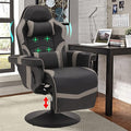 LVUYOYO Reclining Gaming Chair Gaming Chair with Footrest and Massage High Back PU Leather Gaming Recliner w/Adjustable Height Swivel Game Chair with Lumbar Support Cup Holder Headrest