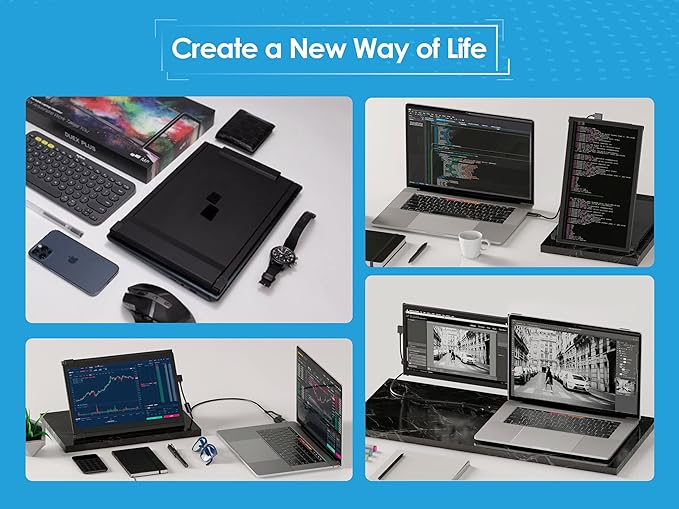 New Mobile Pixels Duex Plus Portable Monitor 13.3 Full HD 1080P IPS Dual Laptop Monitor USB C/USB A Plug and Play Portable DisplayWindowsMacAndroidSwitch Compatible