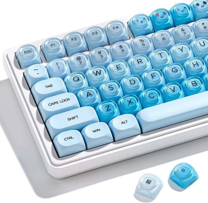 OHY PBT Keycaps XVX Blue Jelly HOA Profile Key Cap 132-Key Cute Custom Keycaps (for Mechanical Keyboards with Cherry/Gateron MX Switches)-Uyuni Dreams(ONLY KEYCAPS)