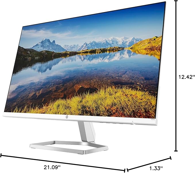 HP Series 5 524sa Thin &amp Light Monitor with Speakers 94C36AA#ABA (Replaces M24fwa) 24 IPS FHD Anti-Glare 300 Nits Display Flicker-Free 1xHDMI White/Silver (2026 Model) w/DKZ Hub USB Port Expan