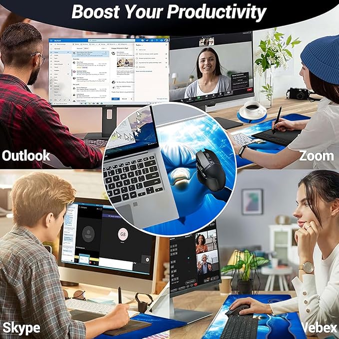 Large Mouse Pad and Keyboard Wrist Rest Desk Pad for Keyboard and Mouse 4-in-1 Large Gaming Mouse Pad with Wrist Support Desk Mat for Home Office Study GameDolphin in Ocean