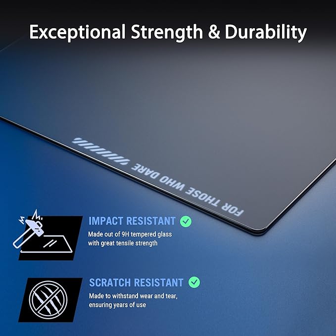 ASUS ROG Moonstone Ace L Glass Gaming Mouse Pad – 19.7” x 15.7” Ultra-Smooth Matte Tempered Glass for Quiet Ultrafast Glides Impact/Scratch Resistant Easy to Clean Anti-Slip Silicone Base - Black