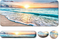 Keyboard Wrist Rest + Mouse Pad with Wrist Support + Desk Mat + Coaster 4 in 1 Set XXL Large Gaming Mousepad Cute Ergonomic Mouse Pads for Desk Computer Laptop Office Decor-Beach