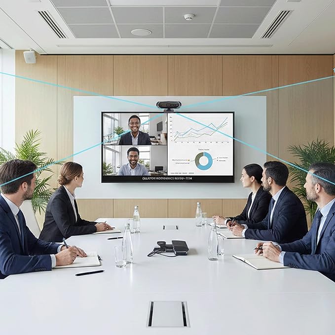 4K Ultra HD Remote Control with Stand Webcam LED RGB Lighting 95-Degree Wide Angle Auto Focus 1080P@60FPS Black USB 2.0 for Video Conferencing Desktop/Laptop
