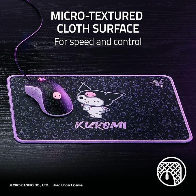 Razer DeathAdder Essential Gaming Mouse and Goliathus Soft Gaming Mouse Mat Bundle: Kuromi Edition