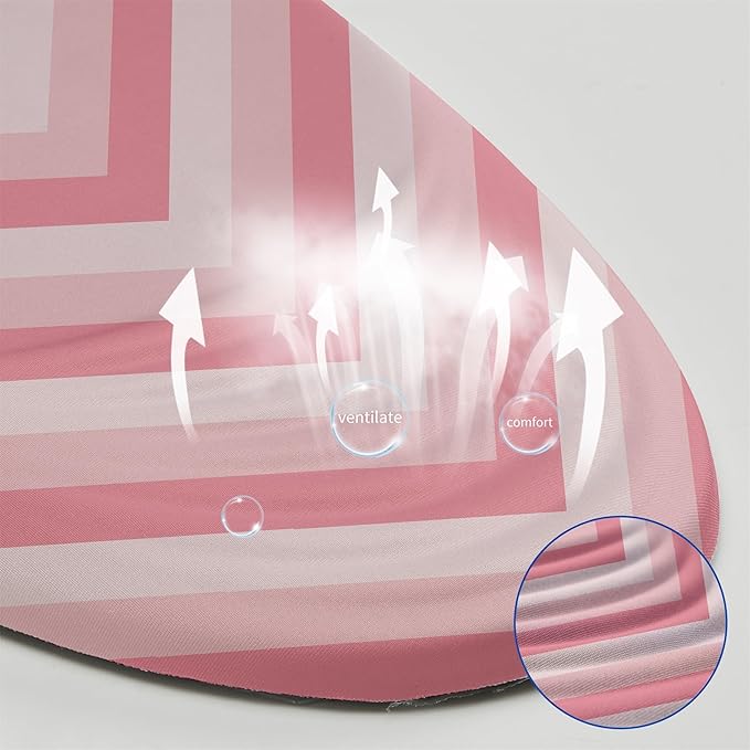 Mouse pad Ergonomic Mouse Pad with Memory Foam Wrist Rest Support and Lycra ClothStepped-Wedge Design Gamepad Mat Rubber Base for Laptop Computer（Pink Heart）