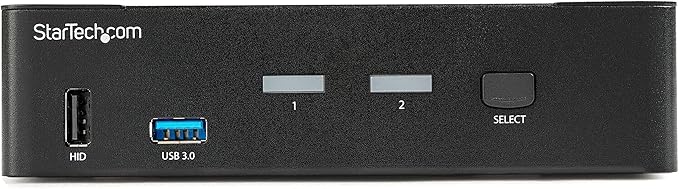 StarTech.com 2 Port DisplayPort KVM Switch - 4K 60Hz - Single Display - Dual Port UHD DP 1.2 USB KVM Switch with Integrated USB 3.0 Hub &amp Audio-Dell HP Apple Lenovo-TAA Compliant (SV231DPU34K) Bl