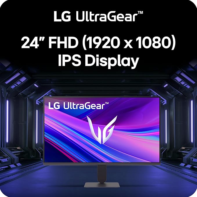 LG 24G411A-B 24-inch Ultragear Full HD (1920 x 1080) IPS Gaming Monitor 144Hz (O/C) 1ms MBR NVIDIA G-Sync Compatible AMD FreeSync HDR10 HDMI DisplayPort Slim Stand Black