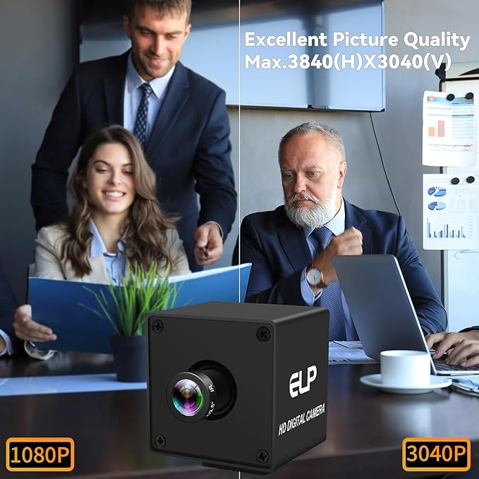 12MP USB Camera 1080P@120fps High Speed Industrial Security 4K USB Webcam with 16mm Narrow Field of View M12 Lens Low Light PC Golf Swing Cam Plug and Play for Linux Windows Mac OS