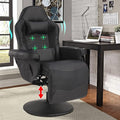LVUYOYO Reclining Gaming Chair Gaming Chair with Footrest and Massage High Back PU Leather Gaming Recliner w/Adjustable Height Swivel Game Chair with Lumbar Support Cup Holder Headrest
