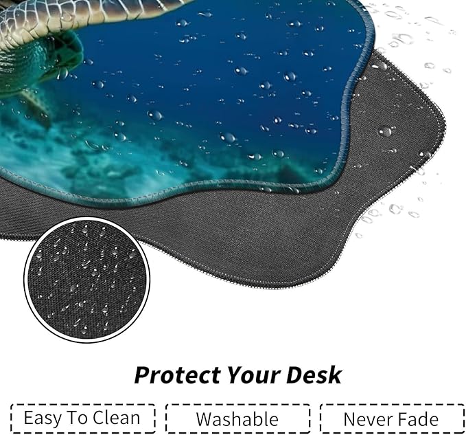 Sea Turtle Desk Mat Mouse Pad 35.4X15.7 XL Extended Mousepad Huge Mouse Pads with Stitched Edges Desk Pad for Work Game Office Home