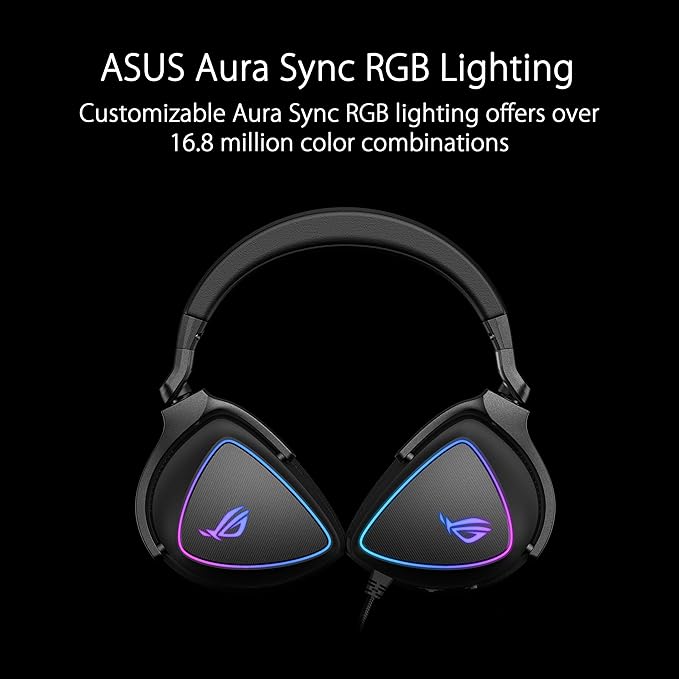 ASUS ROG Delta S Gaming Headset with USB-C | Ai Powered Noise-Canceling Microphone | Over-Ear Headphones for PC Mac Nintendo Switch and Sony Playstation | Ergonomic Design  Black