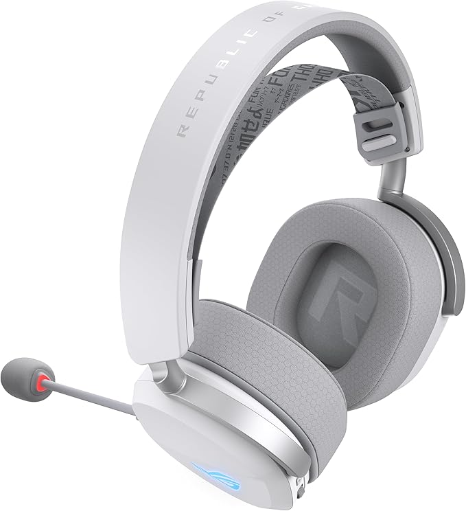 ASUS ROG Pelta Wireless Gaming Headset with Detachable Mic – Tri-Mode (BT 2.4GHz USB-C) 50mm Titanium-Plated Drivers 70Hr Battery Ergonomic Lightweight for PC PS5 PS4 Switch Mobile - White