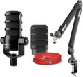 Rode PodMic USB Dynamic Broadcast Microphone with Rode PSA1+ Broadcast Microphone Boom Arm XLR Cable and SC27 USB-C to USB-C Cable (Red)