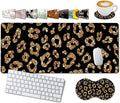 Large Gaming Mouse Pad 31.5x11.8 in Extended Computer Mouse Mat with Non-Slip PU Base Ergonomic Memory Foam Keyboard Wrist Restfor Work Gaming Rose Gold Glitter Psalm 465 Black Office Desk Pad