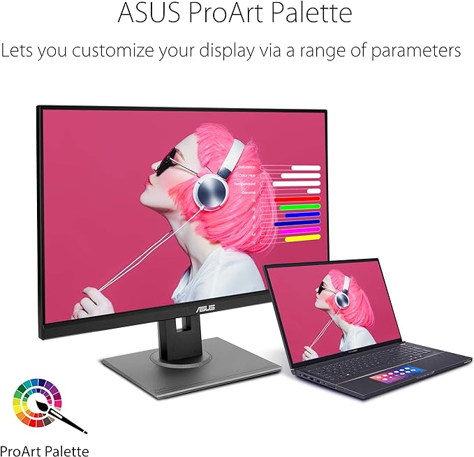 ASUS ProArt Display PA278QV 27” WQHD (2560 x 1440) Monitor 100% sRGB/Rec. 709 ΔE &lt 2 IPS DisplayPort HDMI DVI-D Mini DP Calman Verified Eye Care Anti-Glare Tilt Pivot Swivel Height Adjustabl
