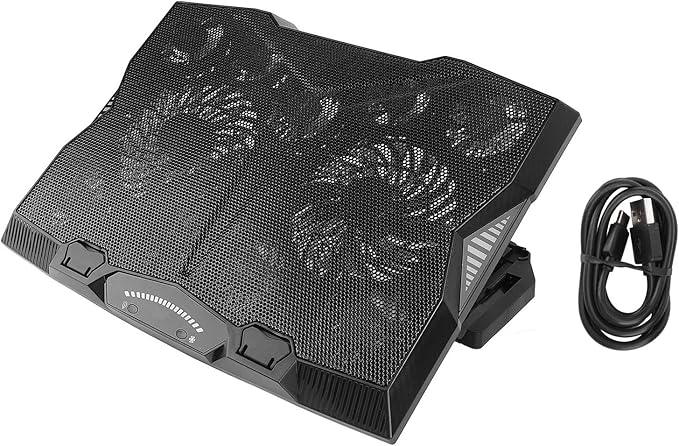 Laptop Cooling Pad Laptop Cooler Stand 3500RPM Type C 11 Fans 5 Height Adjustable Portable Laptop Fan Cooler Stand ABS &amp SUS 39.82oz for Home Office