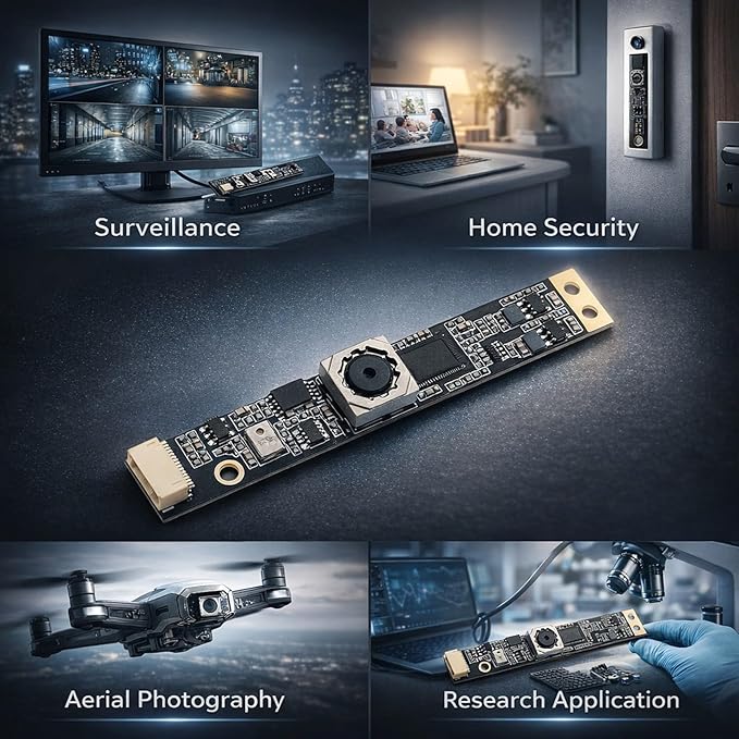5MP Camera Module with 87° Wide Angle Lens Auto Focus USB Webcam Board with Built-in Digital Microphone - Distortion Free Clear Imaging Plug &amp Play for PC Android Face Recognition