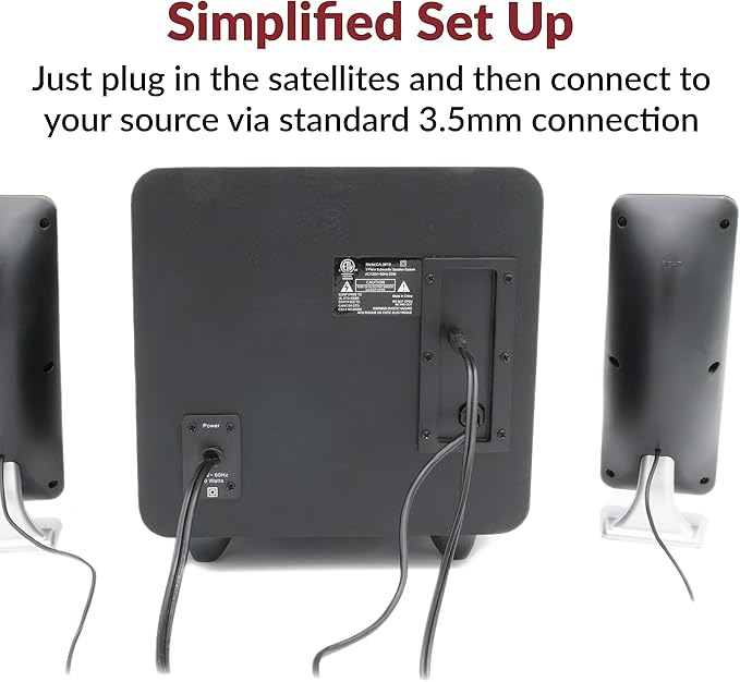 Cyber Acoustics CA-3610 2.1 Multimedia Speaker System with Subwoofer Perfect Computer Speakers for PC or Mac Great for Music Movies and Gaming