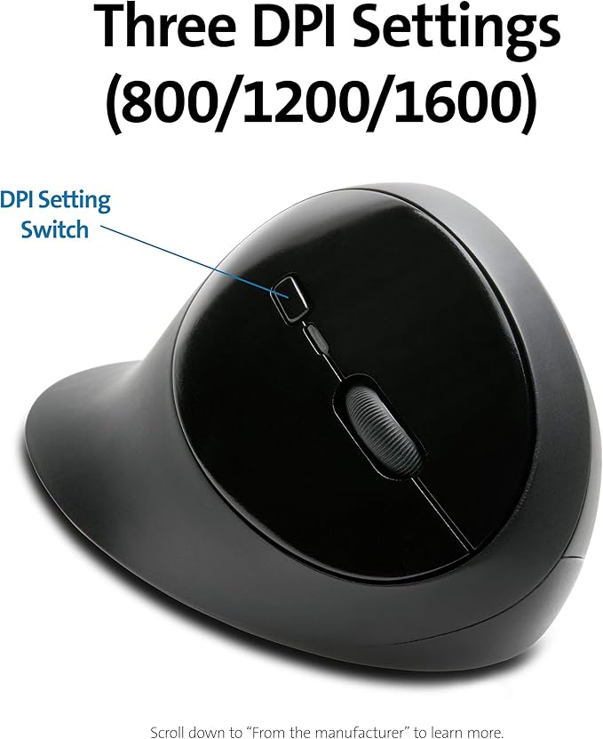 Kensington Pro Fit Ergonomic Wireless Mouse - Black (K75404WW)
