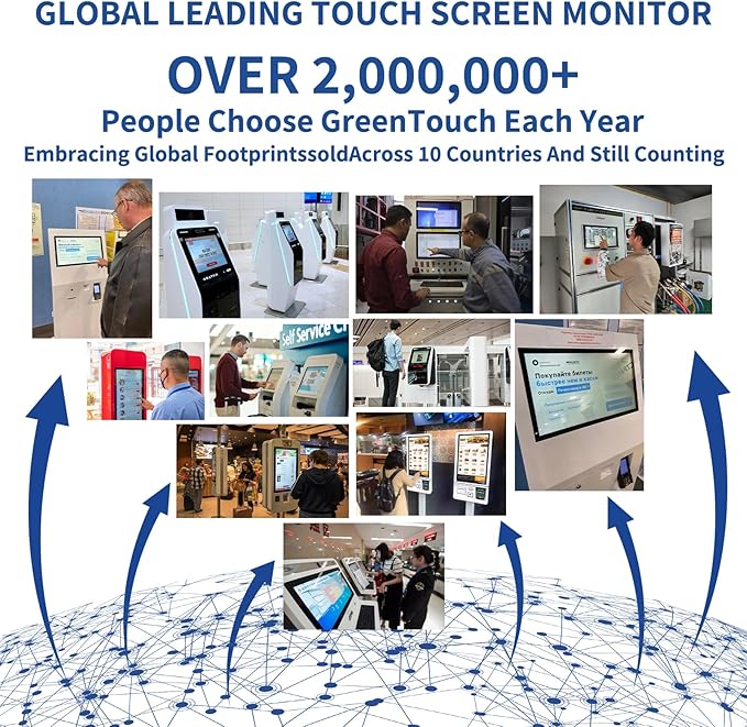 GreenTouch 18.5 Industrial Touch Monitor Open Frame HDMI/VGA/DVI Interface Built-in Speakers Capacitive Touch Screen Technology