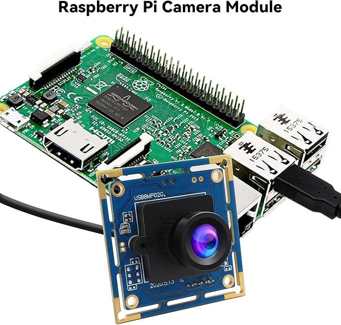 USB Camera Module 8MP 3264x2448 HD USB Webcam Board with 2.1mm Lens IMX179 Sensor Embedded Camera UVC Plug &amp Play for 3D Printer/Industrial Machine/Robot Compatible with Windows/Linux/Mac/Androi