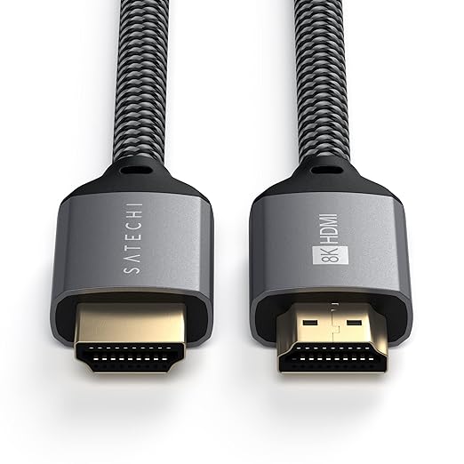 Satechi 8K HDMI 2.1 Cable Supports 8K @ 60Hz and Ultra High Speed 4K @ 120Hz 48Gbps HDMI to HDMI Capable Compatible with iMac Mac mini MacBook Air/Pro M5/M4 Windows and More (6.6 ft/2m)
