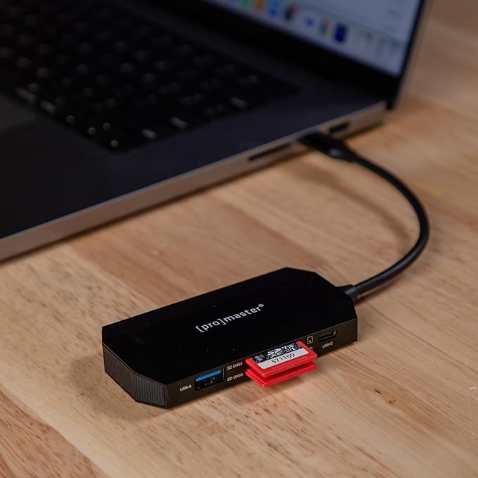 ProMaster USB-C Card Reader &amp Hub for Two SD Cards (Model 79962)