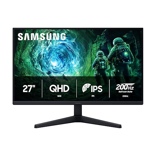 SAMSUNG 27” Odyssey G5 G53F QHD Resolution Gaming Monitor HDR10 200Hz Refresh Rate IPS Panel AMD FreeSync™ Premium Black Equalizer Auto Source Switch LS27FG53DENXZA