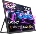 Portable Monitor 24.5” 240Hz Gaming Monitor with FreeSync HDR 0.1ms 180° Adjustable stand &amp VESA USB-C &amp HDMI 2000:1 Contrast 400Nits IPS Large Travel Second Screen for Laptop Game Con