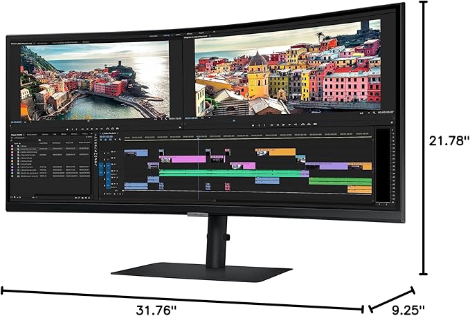 SAMSUNG 34” ViewFinity S65UA Series Ultrawide QHD Curved Monitor HDR10 100Hz 350 nit USB- C Adjustable Stand Intelligent Eye Care LS34A650UBNXGO Black
