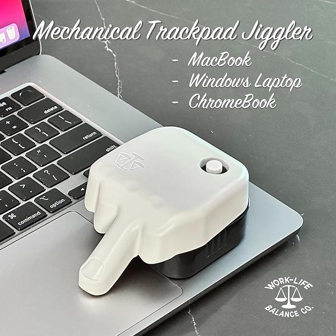 Work-Life Balance Randomized Mouse Trackpad Jiggler - Undetectable Mechanical Moving Device for Laptop Cordless Device Automatic Shaker to Keep Screen Active for WFH Remote Work Essential - Gray