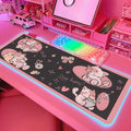 JMIYAV Pink RGB Gaming Mouse Pad 31.5x12 Inch PC XL Large Extended Glowing Led Light Up Desk Pad Non-Slip Rubber Base Computer Cute Mousepad Mat Desk Accessories Gaming Setup 2-7-1030-2