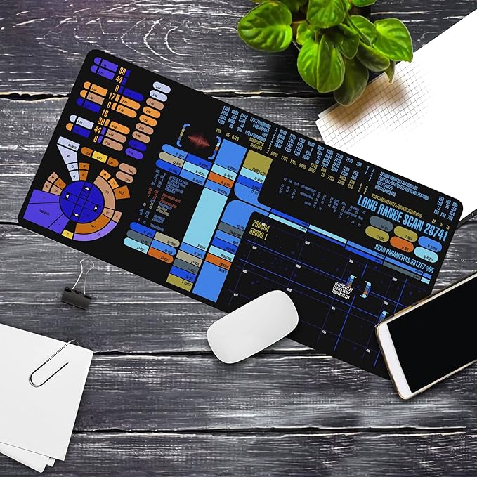 Trekkies Trekker Sci-fi Control Console Display Desk Mat Large Gamer Mouse pad Laptop Pad Mat Game Mat Gaming Accessories Computer Accessories Gaming Room Decor SciFi Gift KMH