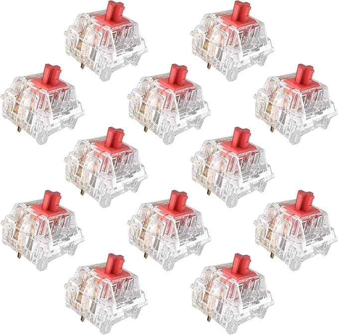 Burgundy Switch Mechanical Keyboard Replacement3 Pin Linear/Accurate Typing/Dustproof/RGB Transparent Gaming Keyboard Switches(90Pcs)
